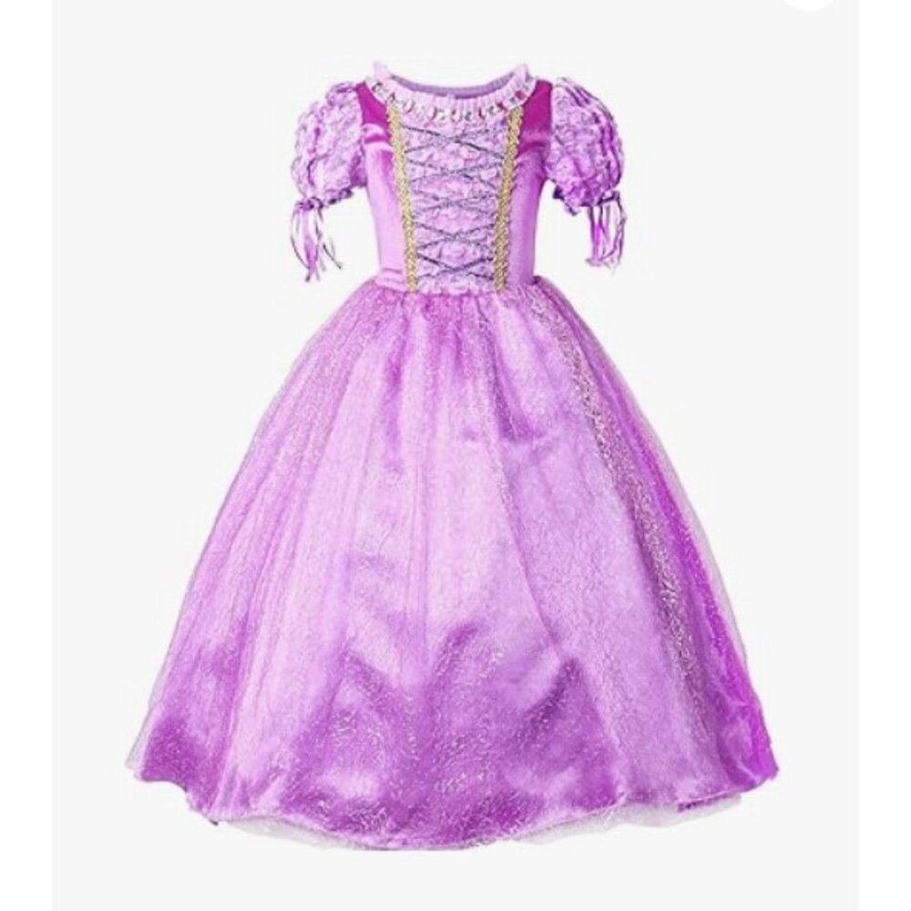 Jerris Apparel Girls 9-12 Halloween Princess Rap Costume Purple Dress NEW!